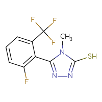 Chemical structure of 5-[2-fluoro-6-(trifluoromethyl)phenyl]-4-methyl-4H-1,2,4-triazole-3-thiol - CSSB00020653867
