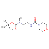 Chemical structure of tert-butyl N-methyl-N-{2-[(morpholine-4-carbonyl)amino]ethyl}carbamate - CSSB02033785056