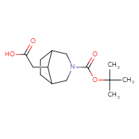 Chemical structure of 2-{3-[(tert-butoxy)carbonyl]-3-azabicyclo[3.2.1]octan-8-yl}acetic acid - CSSB00010295174