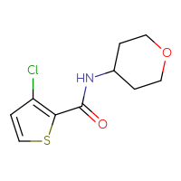 Chemical structure of 3-chloro-N-(oxan-4-yl)thiophene-2-carboxamide - CSSB00064216809