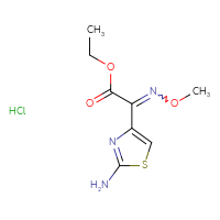 Chemical structure of ethyl 2-(2-amino-1,3-thiazol-4-yl)-2-(methoxyimino)acetate hydrochloride - CSSB20963519106