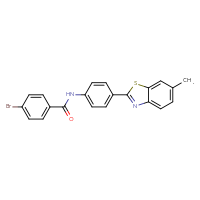 Chemical structure of 4-bromo-N-[4-(6-methyl-1,3-benzothiazol-2-yl)phenyl]benzamide - CSSB00121703483