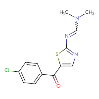Chemical structure of N'-[5-(4-chlorobenzoyl)-1,3-thiazol-2-yl]-N,N-dimethylmethanimidamide - CSSB02125603598