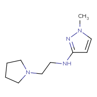 Chemical structure of 1-methyl-N-[2-(pyrrolidin-1-yl)ethyl]-1H-pyrazol-3-amine - CSSB00014309672