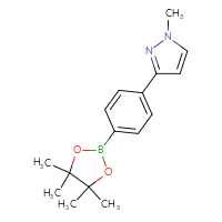 Chemical structure of 1-methyl-3-[4-(4,4,5,5-tetramethyl-1,3,2-dioxaborolan-2-yl)phenyl]-1H-pyrazole - CSSB00010080444