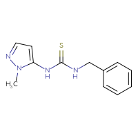 Chemical structure of 1-benzyl-3-(1-methyl-1H-pyrazol-5-yl)thiourea - CSSB00134684583
