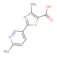 Chemical structure of 4-methyl-2-(6-methylpyridin-3-yl)-1,3-thiazole-5-carboxylic acid - CSSB00013415496