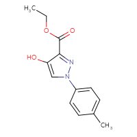 Chemical structure of ethyl 4-hydroxy-1-(4-methylphenyl)-1H-pyrazole-3-carboxylate - CSSB00026089676