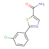 Chemical structure of 2-(3-chlorophenyl)-1,3-thiazole-5-carboxamide - CSSB01992448221