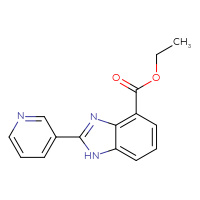 Chemical structure of ethyl 2-(pyridin-3-yl)-1H-1,3-benzodiazole-4-carboxylate - CSSB14813050063