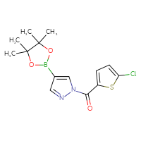 Chemical structure of 1-(5-chlorothiophene-2-carbonyl)-4-(4,4,5,5-tetramethyl-1,3,2-dioxaborolan-2-yl)-1H-pyrazole - CSSB21229517409