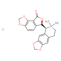 Chemical structure of (5S)-6,6-dimethyl-5-[(10R)-12-oxo-3,5,11-trioxatricyclo[7.3.0.0²,⁶]dodeca-1(9),2(6),7-trien-10-yl]-2H,5H,6H,7H,8H-[1,3]dioxolo[4,5-g]isoquinolin-6-ium chloride - CSSB00025760227