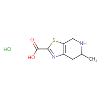 Chemical structure of 6-methyl-4H,5H,6H,7H-[1,3]thiazolo[5,4-c]pyridine-2-carboxylic acid hydrochloride - CSSB02495363976