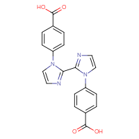 Chemical structure of 4-[1'-(4-carboxyphenyl)-1H,1'H-[2,2'-biimidazol]-1-yl]benzoic acid - CSSB06726395570