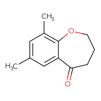 Chemical structure of 7,9-dimethyl-2,3,4,5-tetrahydro-1-benzoxepin-5-one - CSSB00000688660