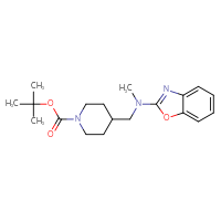Chemical structure of tert-butyl 4-{[(1,3-benzoxazol-2-yl)(methyl)amino]methyl}piperidine-1-carboxylate - CSSB00105457099