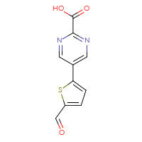 Chemical structure of 5-(5-formylthiophen-2-yl)pyrimidine-2-carboxylic acid - CSSB00102887978