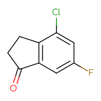 Chemical structure of 4-chloro-6-fluoro-2,3-dihydro-1H-inden-1-one - CSSB00011999627