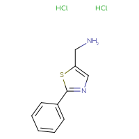 Chemical structure of 1-(2-phenyl-1,3-thiazol-5-yl)methanamine dihydrochloride - CSSB00025725451