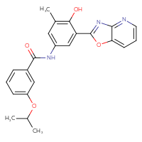 Chemical structure of N-(4-hydroxy-3-methyl-5-{[1,3]oxazolo[4,5-b]pyridin-2-yl}phenyl)-3-(propan-2-yloxy)benzamide - CSSB00132433835