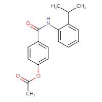Chemical structure of 4-{[2-(propan-2-yl)phenyl]carbamoyl}phenyl acetate - CSSB00132523997