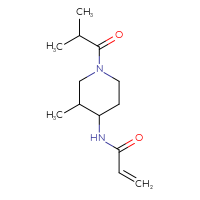 Chemical structure of N-[3-methyl-1-(2-methylpropanoyl)piperidin-4-yl]prop-2-enamide - CSSB03541646471