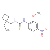 Chemical structure of 3-[(1-ethylcyclobutyl)methyl]-1-(2-methoxy-4-nitrophenyl)thiourea - CSSB21432443875