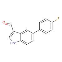 Chemical structure of 5-(4-fluorophenyl)-1H-indole-3-carbaldehyde - CSSB00159325614