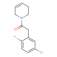 Chemical structure of 2-(5-chloro-2-fluorophenyl)-1-(1,2,3,6-tetrahydropyridin-1-yl)ethan-1-one - CSSB06504106369