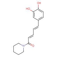 Chemical structure of (2E,4E)-5-(3,4-dihydroxyphenyl)-1-(piperidin-1-yl)penta-2,4-dien-1-one - CSSB06741697927