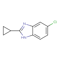 Chemical structure of 5-chloro-2-cyclopropyl-1H-1,3-benzodiazole - CSSB00000179164