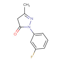 Chemical structure of 1-(3-fluorophenyl)-3-methyl-4,5-dihydro-1H-pyrazol-5-one - CSSB00011497236