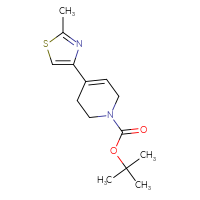 Chemical structure of tert-butyl 4-(2-methyl-1,3-thiazol-4-yl)-1,2,3,6-tetrahydropyridine-1-carboxylate - CSSB02377126513