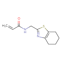 Chemical structure of N-[(4,5,6,7-tetrahydro-1,3-benzothiazol-2-yl)methyl]prop-2-enamide - CSSB00116418378