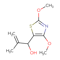 Chemical structure of 1-(2,4-dimethoxy-1,3-thiazol-5-yl)-2-methylprop-2-en-1-ol - CSSB00015033315