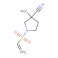 Chemical structure of 1-(ethenesulfonyl)-3-methylpyrrolidine-3-carbonitrile - CSMB00154416341