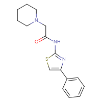 Chemical structure of N-(4-phenyl-1,3-thiazol-2-yl)-2-(piperidin-1-yl)acetamide - CSSB00103160521
