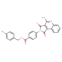 Chemical structure of (4-bromophenyl)methyl 4-{4-methyl-1,3-dioxo-1H,2H,3H-pyrrolo[3,4-c]quinolin-2-yl}benzoate - CSSB00121683860