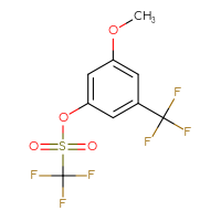 Chemical structure of 3-methoxy-5-(trifluoromethyl)phenyl trifluoromethanesulfonate - CSSB21011593742