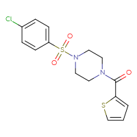 Chemical structure of 1-(4-chlorobenzenesulfonyl)-4-(thiophene-2-carbonyl)piperazine - CSSB00026354056