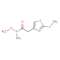 Chemical structure of N-methoxy-N-methyl-2-[2-(methylsulfanyl)-1,3-thiazol-4-yl]acetamide - CSSB14790571428