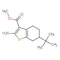 Chemical structure of methyl 2-amino-6-tert-butyl-4,5,6,7-tetrahydro-1-benzothiophene-3-carboxylate - CSSB00000595152
