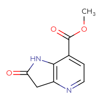 Chemical structure of methyl 2-oxo-1H,2H,3H-pyrrolo[3,2-b]pyridine-7-carboxylate - CSSB00009875700