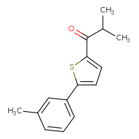 Chemical structure of 2-methyl-1-[5-(3-methylphenyl)thiophen-2-yl]propan-1-one - CSSB00000322430