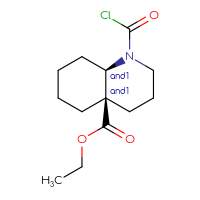 Chemical structure of rac-ethyl (4aR,8aR)-1-(carbonochloridoyl)-decahydroquinoline-4a-carboxylate - CSSB21291563608