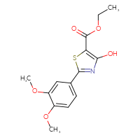 Chemical structure of ethyl 2-(3,4-dimethoxyphenyl)-4-hydroxy-1,3-thiazole-5-carboxylate - CSSB00020605191