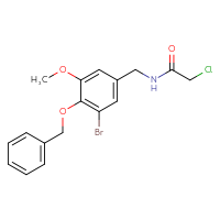 Chemical structure of N-{[4-(benzyloxy)-3-bromo-5-methoxyphenyl]methyl}-2-chloroacetamide - CSSB01847170107