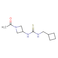 Chemical structure of 3-(1-acetylazetidin-3-yl)-1-(cyclobutylmethyl)thiourea - CSSB21432517383