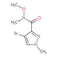 Chemical structure of 4-bromo-N-methoxy-N,1-dimethyl-1H-pyrazole-3-carboxamide - CSSB00015503570