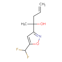 Chemical structure of 2-[5-(difluoromethyl)-1,2-oxazol-3-yl]pent-4-en-2-ol - CSSB21246274201